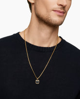 Octagonal Amulet in 18K Yellow Gold with Black Diamonds, 15mm